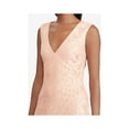 thumbnail image 3 of RALPH LAUREN Womens Pink Sleeveless V Neck Maxi Formal Dress 4, 3 of 4