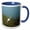 Blue/White, variant on 3drose, White Egret Standing in Grass W Water, 11oz Mug