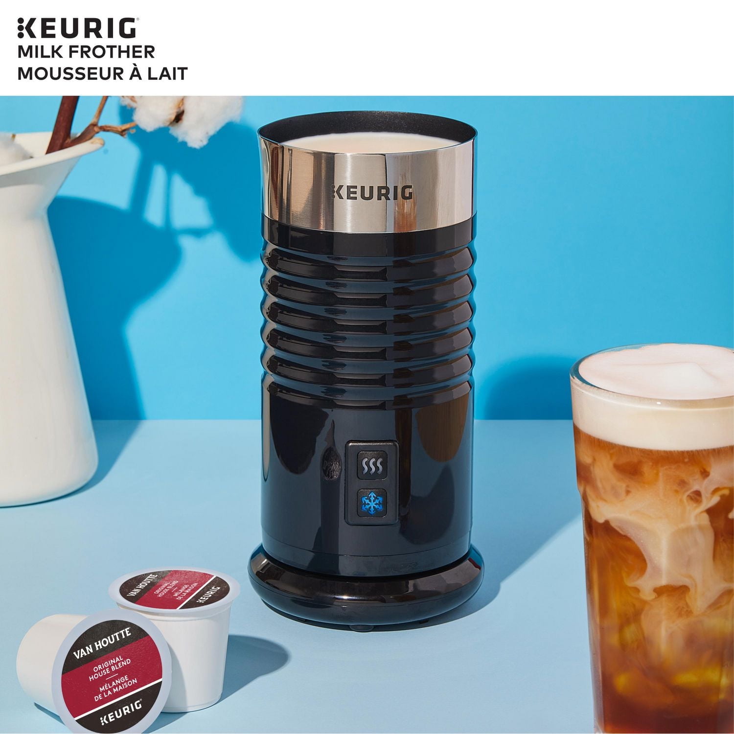 Keurig Milk Frother For Lattes And Cappuccinos, Features Hot And Cold Function, Froth cold or hot beverages