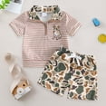 thumbnail image 2 of UngA Toddler Baby Boy Hunting Outfit Mallard Duck Jungle Camouflage Short Sleeve Zipper Tops Shorts Set Infant Summer Clothes (Camouflage,18-24 Months), 2 of 7