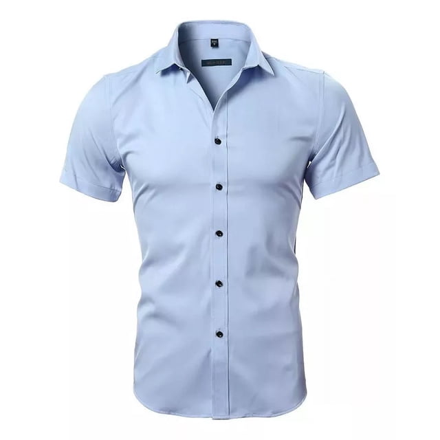 Camisa De Fibra De Bambú For Hombre, Camisa Informal De Una