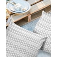 thumbnail image 2 of Pack of 2 Outdoor Pillow Covers, White Geometric Texture Waterproof Square Throw Pillowcase Cushion Decorative Pillow Covers for Couch Patio Tent, 24x24 in, 2 of 6