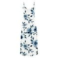 thumbnail image 4 of Joau Womens Vintage Printed Sleeveless Baggy Maxi Dress Summer Casual V Neck Loose Flowy Long Dress Evening Party Holiday Beach Sundress, 4 of 5
