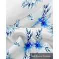 thumbnail image 6 of Modern Abstract Flower Linen Curtain Valance for Bedroom/Bathroom/Kitchen/Office/Living/Dining Room Windows,Pastoral Blue Watercolor Leaves Pocket Topper Drapes Decorative Cafe Drapery Panel 42x12, 6 of 6