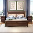 thumbnail image 5 of Ktaxon 2pc Nightstand End Table with 2 Drawer Bedside Table,Wood Accent Table, Brown, 5 of 10