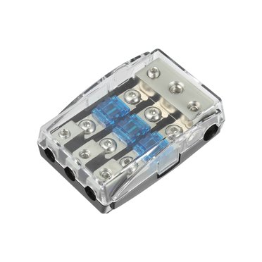 Unique Bargains AFS Fuse Holder Distribution Block 3 Way with 60 Amp Mini ANL Fuses for Car Audio Fuse Holder