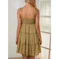 thumbnail image 2 of SURJDE Womens Spring Summer Deep V Neck Ruffle Long Sleeve Floral Print Mini Dress, 2 of 5