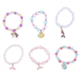 thumbnail image 1 of Pulseras con cuentas acrílicas de 6pcs con el favor de la fiesta colgante unicornio para las niñas de los niños, 1 of 8