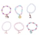 thumbnail image 1 of Pulseras con cuentas acrílicas de 6pcs con el favor de la fiesta colgante unicornio para las niñas de los niños, 1 of 8