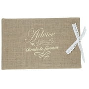 Angle View: Romacci Vintage 72-Pages Burlap Cover Wedding Guest Book Rustic Style Hardcover Double-Sided Wedding Guestbook