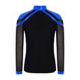 thumbnail image 4 of RUNQHUI Kids Boys Shiny Rhinestone Long Sleeve Figure Ice Skating Top Tees Performance Competition T-Shirts Royal Blue 16, 4 of 7