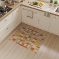 thumbnail image 2 of ODIKA 3'x5' Washable Throw Rug Geometric Mosaic Boho Symmetrical Block Large Abstract Beige Playful Expressive for Entryway, Kitchen, Mudroom, Stain Resistant, Low Profile, Non-Slip, 2 of 7