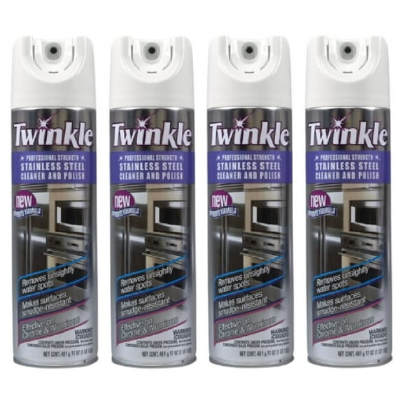 Twinkle Stainless Steel Cleaner and Polish 17 oz Aerosol Spray, 4 Pack