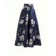 thumbnail image 3 of MORTTIC Elegant Women's Boho Floral Print High-Waisted A-Line Maxi Skirt Flared Long Skirt, 2XL, 3 of 4
