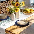 thumbnail image 4 of Navy Blue Black Ombre Round 15 Inch Placemats Set of 4, Modern Abstract Striped Gradient HeatResistant Non Slip Place Mats for Dining Table, Wipeable Braided Kitchen Table Mats for Housewarming, 4 of 9