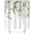 Goodwill Green Eucalyptus Shower Curtain Sets, Watercolor Leaves on The