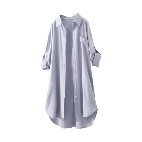 DTBPRQ Womens Oversized Button Down Shirts 3/4 Sleeve Blouse Textured Shirt Boyfriend Dress Shirt Elegant Blouses