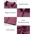 thumbnail image 6 of FEOYA Workout Jackets for Women Long Sleeve Ladies Full Zip Crop Top Lightweight Athletic Slim Fit Yoga Sportwear with Thumb Active Track Jacket Holes XL Purple, 6 of 7