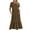 summer dresses-Brown, variant on Brilliant Womens Dresses under $5.00 Women's Summer Casual Short Sleeve CrewNeck Dress Casual Tiered Maxi Beach Dress with Pockets Orange XXL