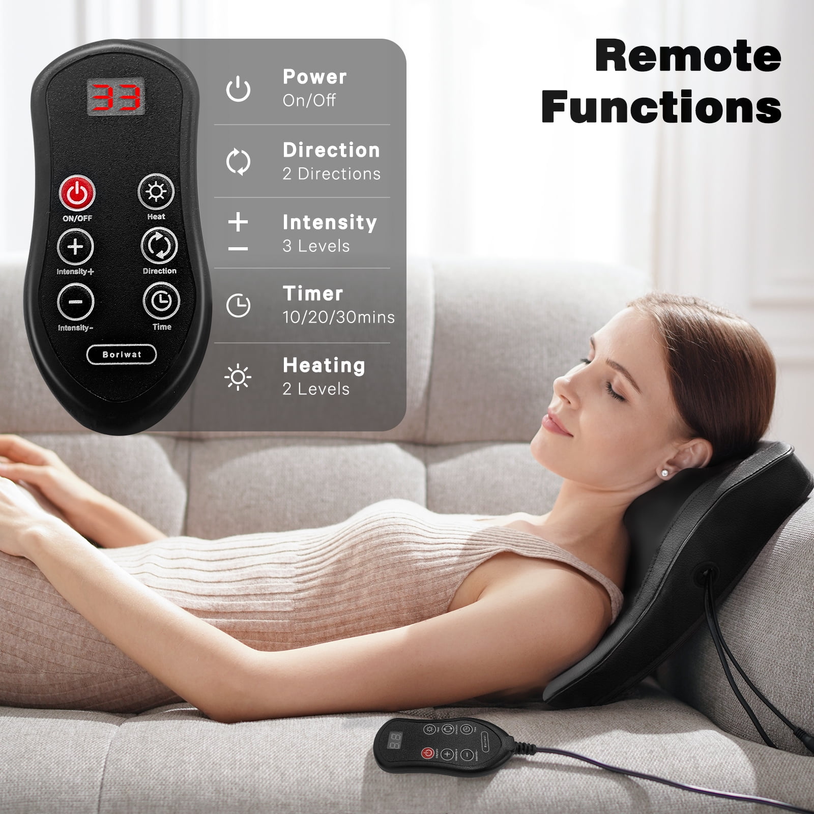 COSYSKY Neck and Back Massager with Heat, 3D Deep-Kneading Shiatsu Massager for Neck and Back, Black — Gift for Mom or Dad