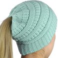 thumbnail image 1 of Chapeau d'Hiver Tricoté pour Dames avec Trou pour Queue de Cheval, 1 of 3
