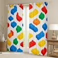 thumbnail image 2 of jejeloiu Colorful Building Blocks Black Out Curtains,Geometric Toy Brick Curtains Pack of 2 (42x63 Each),Rainbow 3D Block Bedroom Curtains For Girls Boy,Breathable Home Decor, 2 of 6