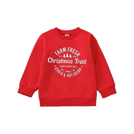 

Christmas Kid Girls Boys Sweatshirts Toddler Infant Children Letter Long Sleeve Tops Xmas Costumes