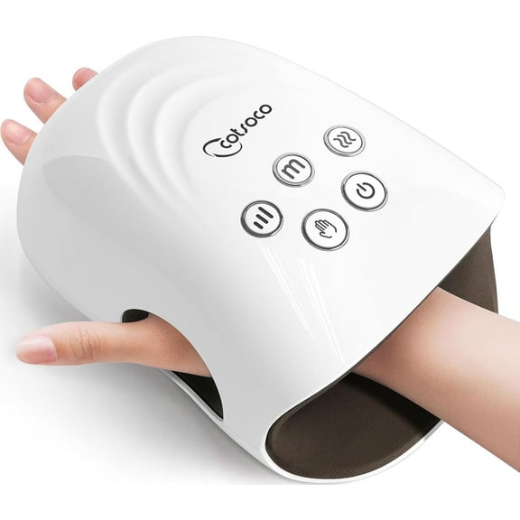 cotsoco Hand Massager with Heat and Compression for Arthritis and Carpal Tunnel, Birthday Gifts for Women Mom Men,White