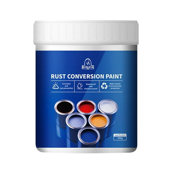 4-in-1 Weatherproof Rust Converter Paint for Metal,300g Rust Conversion Paint with Brush,WaterBased Industrial AntiRust Paint,Multi-Color Industrial Paint,Long-Lasting Rust Prevention & Protection