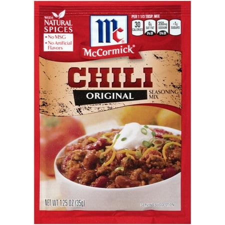 (4 Pack) McCormick Chili Seasoning Mix, 1.25 oz (Best Store Bought Chili Mix)