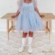 thumbnail image 4 of B930G-Kids Girls Princess Dress Swiss Dot Puff Manga Lazo Flor Niña Vestido En Capas Malla Tul Desfile De Fiesta Con Diadema, 4 of 4
