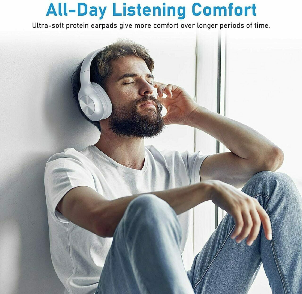 Wireless Headphones Foldable for iPhone 15/16/Plus/Pro/Pro Max/16e - Headset w Mic Hands-free Earphones Earbuds Over Ear