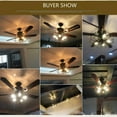 thumbnail image 2 of MONIPA 52" Retro Industrial Ceiling Fan Light Cage Light Fan 5-Lights E27,with Iron Cover and 5 Wood Leaves for Living Room Dinning Room Decoration, 2 of 8
