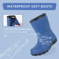 thumbnail image 3 of FUNCOO PLUS Kids Fleece Lined Rain Boots Boys Winter Warm Snow Boots, Navy, Big Kid Size 2, 3 of 5