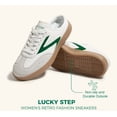 thumbnail image 4 of LUCKY STEP Comfort Mules Fashion Backless Slip On Sneakers Retro Casual Shoes,White/Green,Womens, 4 of 10