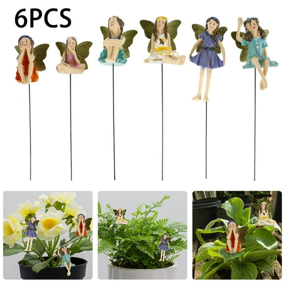 Statue de Fée Miniature 6Pcs Statue de Fée Miniature Sculpture Jardin Extérieur Mini Elfes Figurines Ornements Décor