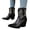 Black, variant on Women's Mid Calf Cowboy Boots Casual Pointed Toe Embroidered Retro Wide Calf Cowgirl Booties Chunky Heel Slip On Riding Boots Brown Size 6.5