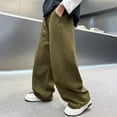 thumbnail image 3 of Tiijoy Boy's Straight Leg Loose Fit Pants Casual Pull On Trousers with Pockets, Sizes 5-6, 3 of 5