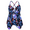 Blue& Purple Floral, variant on Mycoco Women's Front Tie Swim Top Cross Back Tankini Top Flowy Swimsuit Tops
