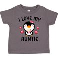 thumbnail image 3 of Inktastic I Love My Auntie with Cute Penguin and Hearts Girls Toddler T-Shirt, 3 of 5