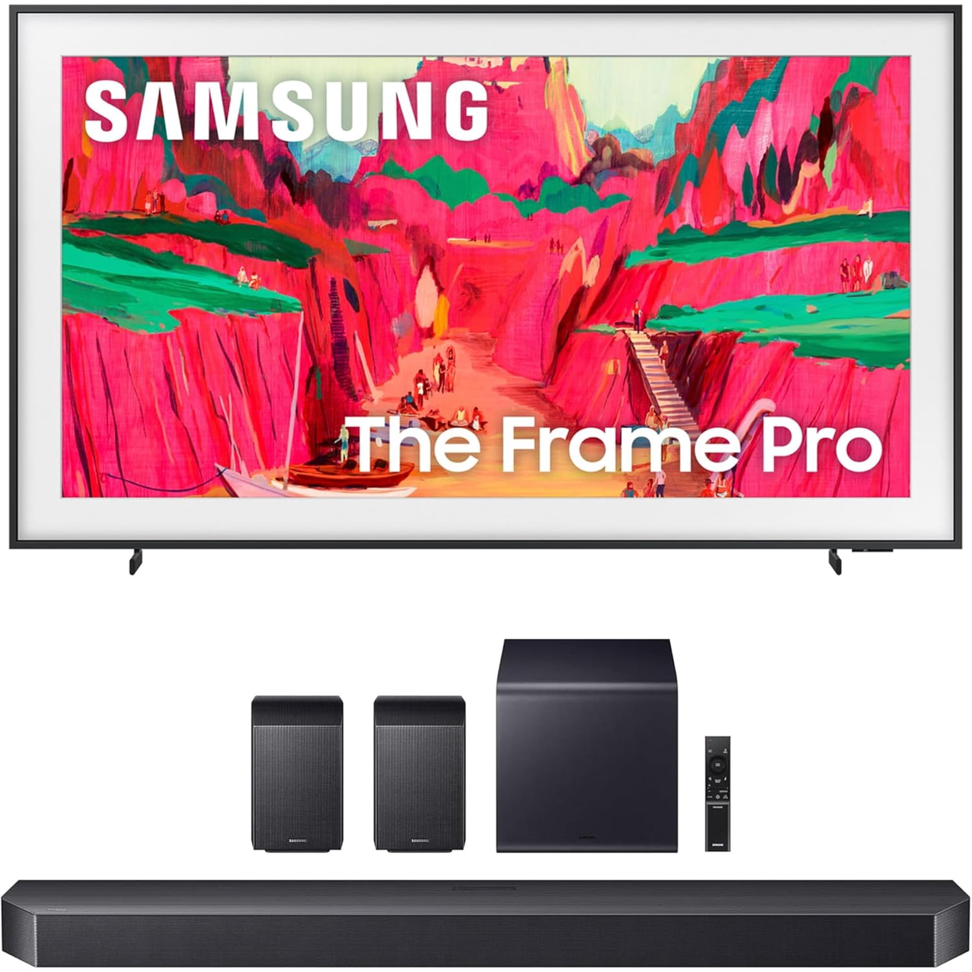 Samsung QN65LS03FWFXZA 65 Inch The Frame Wireless 4K Neo QLED TV with a Samsung HW-Q990F Q Series Soundbar 11.1.4 Ch Subwoofer with Rear Speakers (2025)