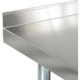 thumbnail image 3 of 60"W x 30"D 18 Gauge 430 Stainless Steel Workbench 2" Backsplash, Galvanized Legs & Undershelf, 3 of 6