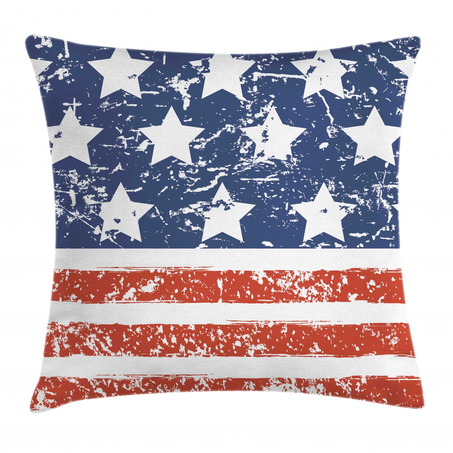 America Throw Pillow Cushion Cover, Fourth of July Theme Flag of United ...