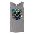 thumbnail image 2 of Wild Bobby, Colorful Abstract Skull Face Streetwear Mens Graphic Tank Top, Heather Grey, Medium, 2 of 3