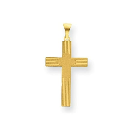 14k Yellow Gold Laser Designed Latin Cross Pendant