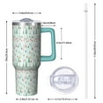 thumbnail image 2 of Light Blue Christmas Tree Pattern Tumbler with Handle and Lid,40oz Double Wall Vacuum Insulated Tumbler,Cups Gift for Women and Men, 2 of 7
