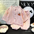 thumbnail image 3 of Conjunto de ropa de dormir de algodón de nube para niños, ropa de hogar con estampado de dibujos animados para niños y niñas, traje de dos piezas, cárdigan para primavera, otoño y verano, 3 of 5
