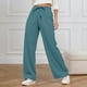 thumbnail image 3 of WILLBEST Pantalones Casuales de Mujer, de Cintura Alta, Holgados, de Pierna Recta, para Uso Diario, Cómodos para Entrenar En Verano y Otoño, con Cinturilla Elástica y Detalle de Lazo. Mediana, 3 of 6