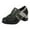 Black, variant on Womens Retro Mary Janes Dress Shoes Fringe Buckle Leather Patchwork Color Blocking Oxfords Ankle Boots Black Size 6.5