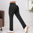 thumbnail image 2 of DHFJKG Yoga Pants Women Cargo Straight Leg Multi Pockets High Waisted Workout Sweatpants Solid Color Gym Athletic Cozy Trousers, 2 of 6